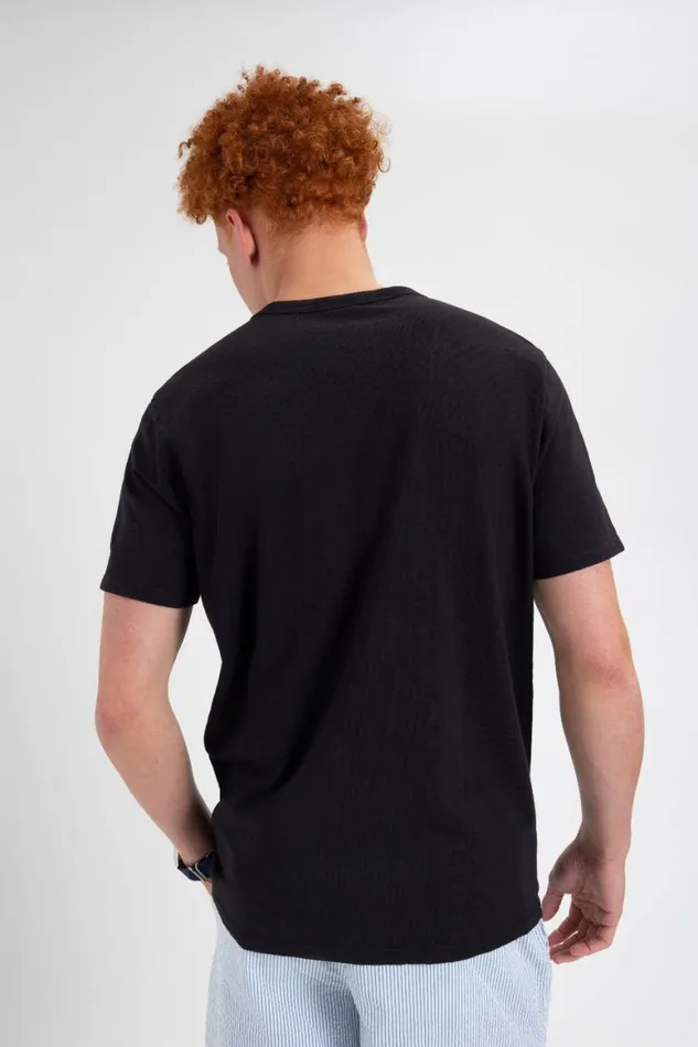 Men Ben Sherman TShirts and Graphic Tees Garment Dye Beatnik ShortSleeve TShirt 8211 Washed Black