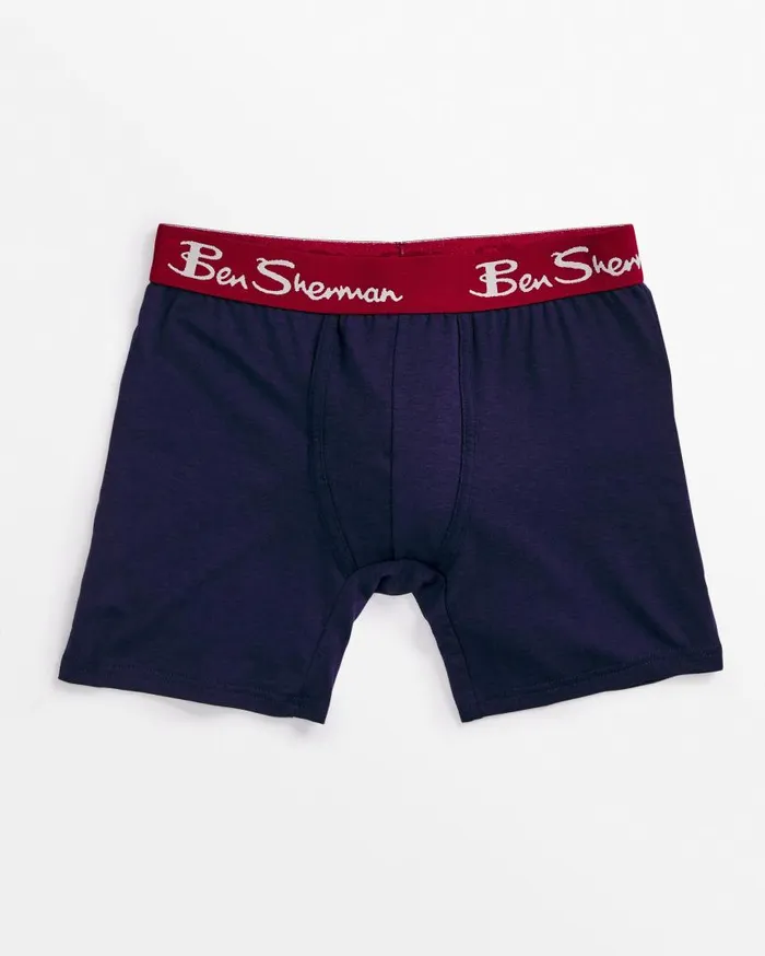 Men Ben Sherman Underwear 5Pack NoFly Cotton Stretch Boxer Briefs 8211 Red Multi