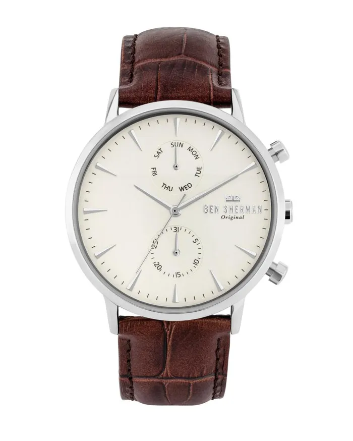 Men Ben Sherman Watches Portobello Professional Multi Watch 8211 BrownOffWhiteSilver Men Ben Sherman Watches Portobello Professional Multi Watch 8211 BrownOffWhiteSilver