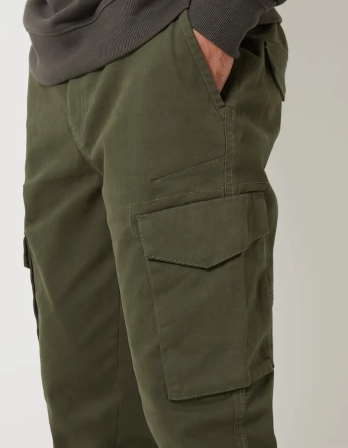 Men Black and Khaki Cargo Style Trousers 2 Pack Threadbare Cargo Men Black and Khaki Cargo Style Trousers 2 Pack Threadbare Cargo