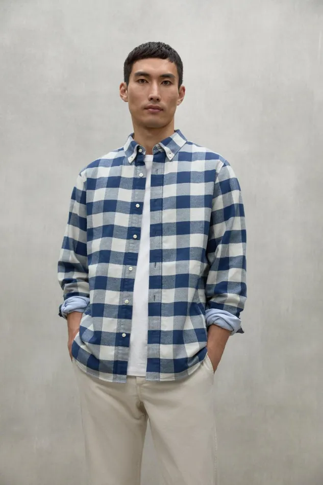 Men Blue And White Gaston Shirt Ecoalf Shirts