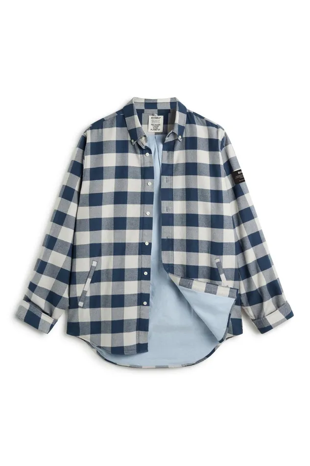 Men Blue And White Gaston Shirt Ecoalf Shirts
