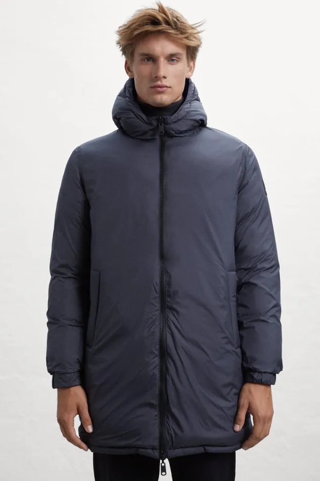 Men Blue Vintage Reversible Coat Ecoalf Coats And Jackets