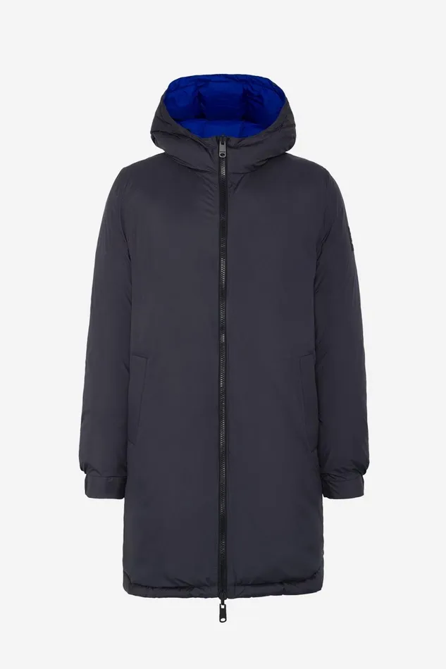 Men Blue Vintage Reversible Coat Ecoalf Coats And Jackets