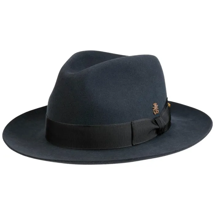 Men Bogart Hats Mayser Alicante Velvet Wool Hat Zechbauer Dark Gray