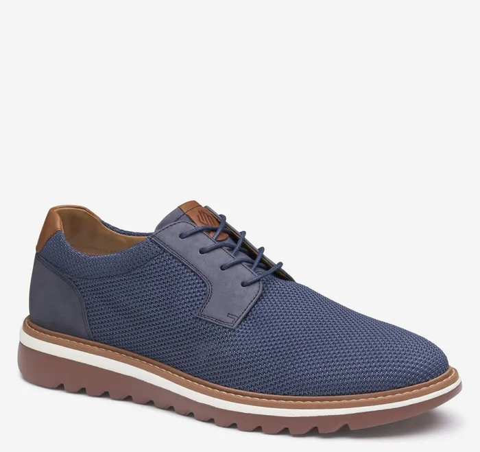 Men Braydon Knit Plain Toe Navy Knit JohnstonandMurphy LaceUps