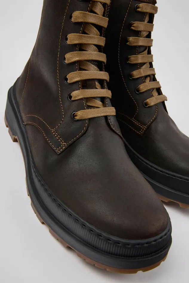 Men Brutus Trek MICHELIN Brown Nubuck Medium Boots Camper Ankle Boots