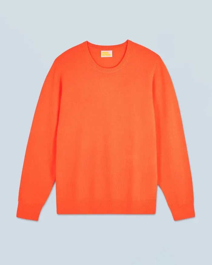 Men Cashmere Sweaters From Future Basic Crew Neck Sweater Utopic Orange