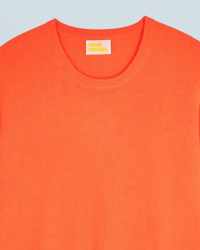 Men Cashmere Sweaters From Future Basic Crew Neck Sweater Utopic Orange