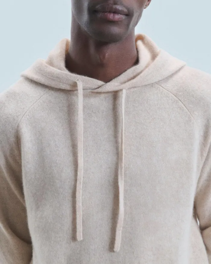 Men Cashmere Sweaters From Future Lightweight Oversized Hoodie Sweater Heather Beige