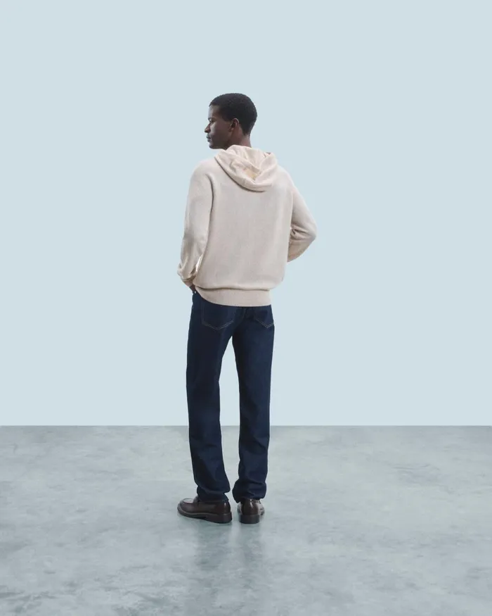 Men Cashmere Sweaters From Future Lightweight Oversized Hoodie Sweater Heather Beige