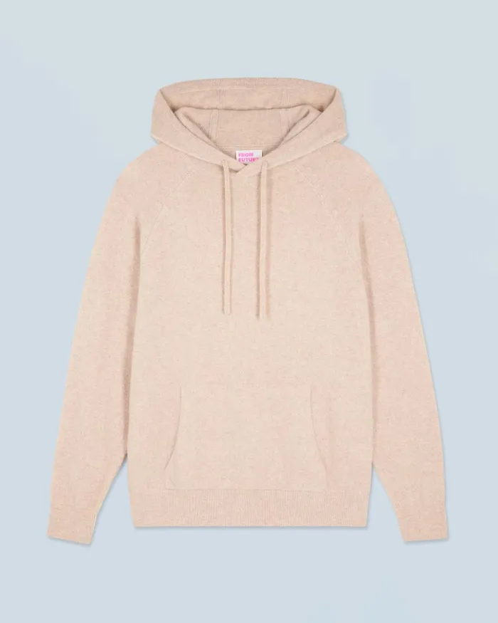 Men Cashmere Sweaters From Future Lightweight Oversized Hoodie Sweater Heather Beige