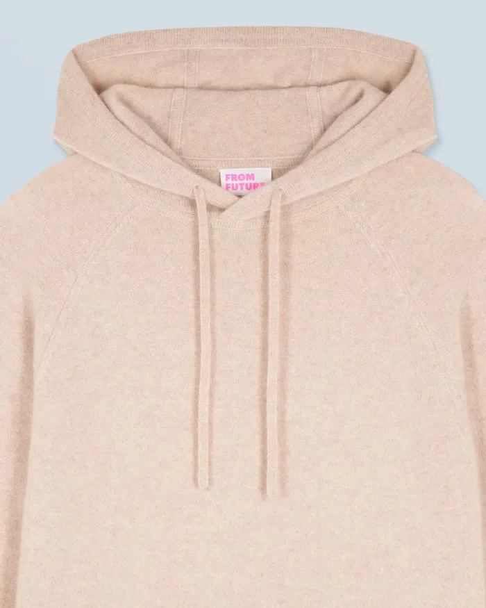 Men Cashmere Sweaters From Future Lightweight Oversized Hoodie Sweater Heather Beige