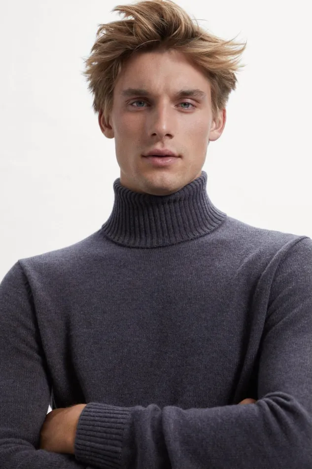 Men Caviar Brun Knitted Jumper Ecoalf Knitwear