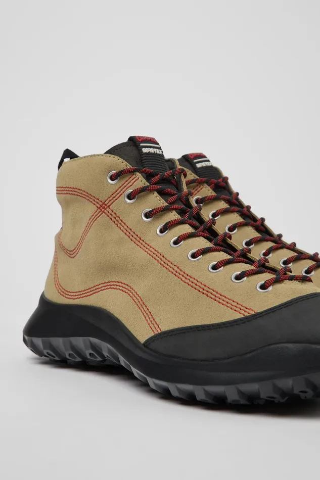 Men CRCLR GORETEX Beige Nubuck And Textile Ankle Boots Camper Ankle Boots