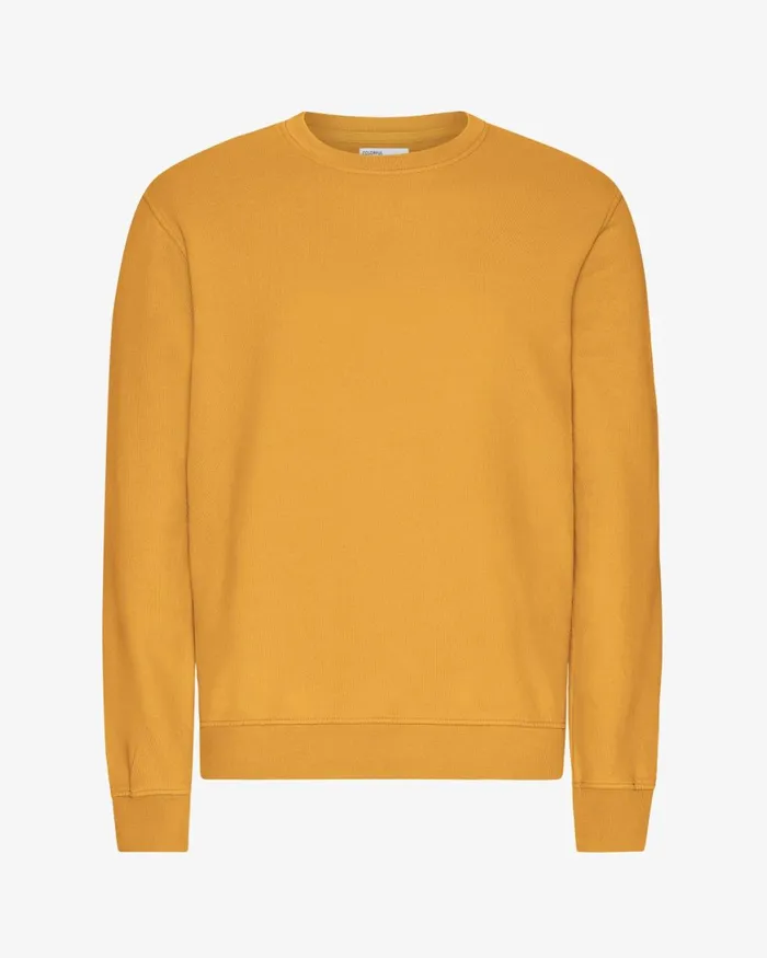 Men Crewneck Sweatshirts Colorful Standard Classic Organic Crew Burned Yellow Men Crewneck Sweatshirts Colorful Standard Classic Organic Crew Burned Yellow