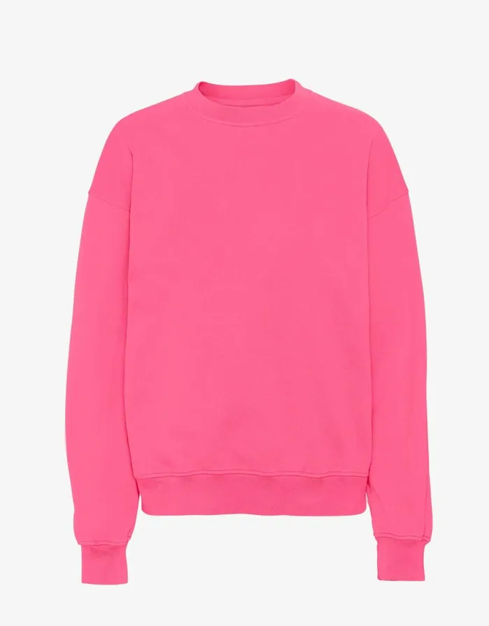 Men Crewneck Sweatshirts Colorful Standard Organic Oversized Crew Bubblegum Pink Men Crewneck Sweatshirts Colorful Standard Organic Oversized Crew Bubblegum Pink