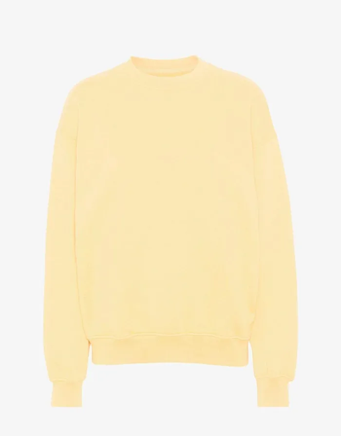 Men Crewneck Sweatshirts Colorful Standard Organic Oversized Crew Soft Yellow Men Crewneck Sweatshirts Colorful Standard Organic Oversized Crew Soft Yellow