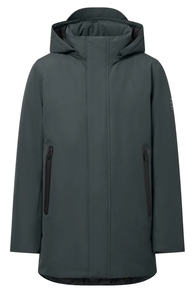 Men Dark Green Parko Coat Ecoalf Coats And Jackets