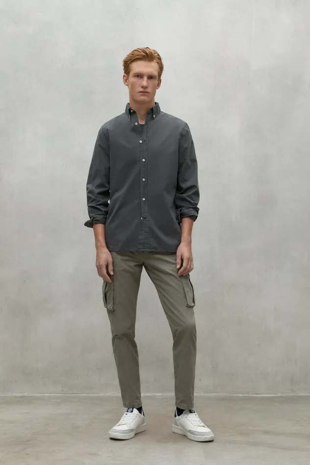 Men Dark Grey Antejo Shirt Ecoalf Shirts