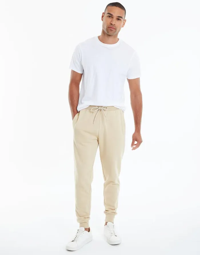Men Ecru Regular Fit Joggers Threadbare Joggers