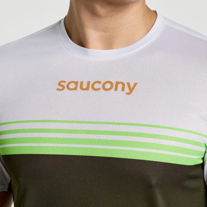 Men Elite Short Sleeve Umbra Saucony Tops