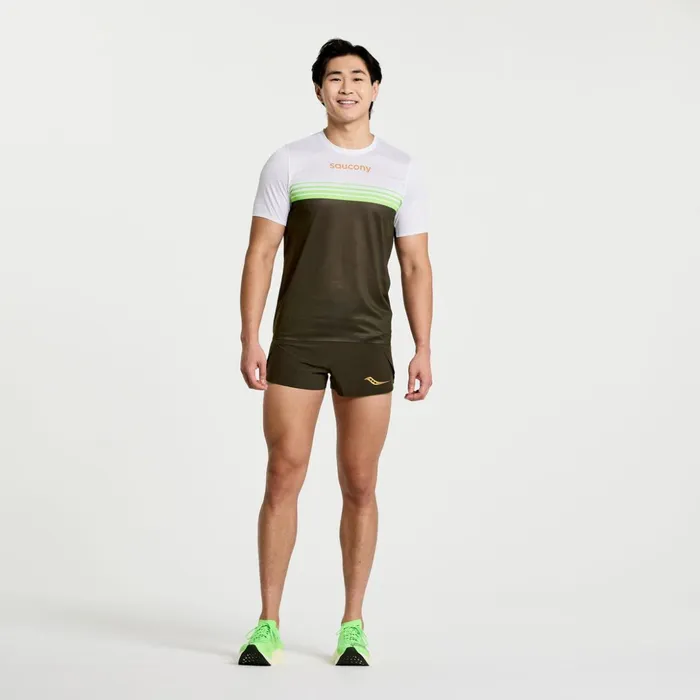 Men Elite Short Sleeve Umbra Saucony Tops