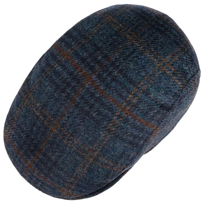 Men Flat Caps Mayser Frankie Soft Shetland Check Flat Cap Blue Men Flat Caps Mayser Frankie Soft Shetland Check Flat Cap Blue