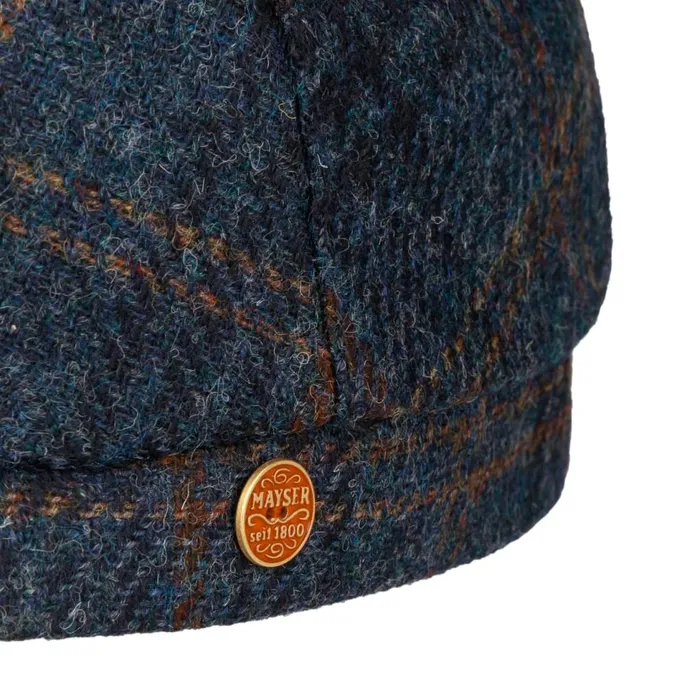 Men Flat Caps Mayser Frankie Soft Shetland Check Flat Cap Blue Men Flat Caps Mayser Frankie Soft Shetland Check Flat Cap Blue