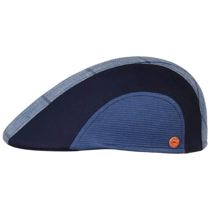 Men Flat Caps Mayser Pitt Patchwork Cap Blue