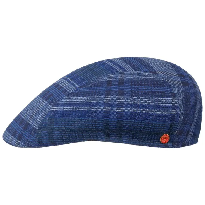 Men Flat Caps Mayser Prince Soft Cotton Mix Flat Cap Blue
