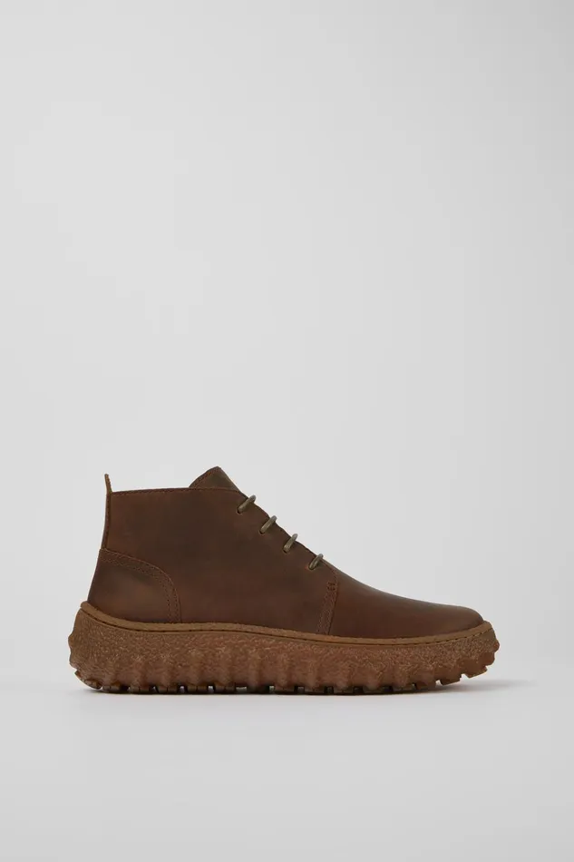 Men Ground MICHELIN Brown Lace Up Ankle Boot Camper Ankle Boots Men Ground MICHELIN Brown Lace Up Ankle Boot Camper Ankle Boots