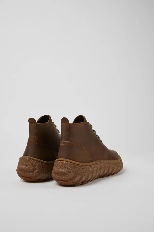 Men Ground MICHELIN Brown Lace Up Ankle Boot Camper Ankle Boots Men Ground MICHELIN Brown Lace Up Ankle Boot Camper Ankle Boots