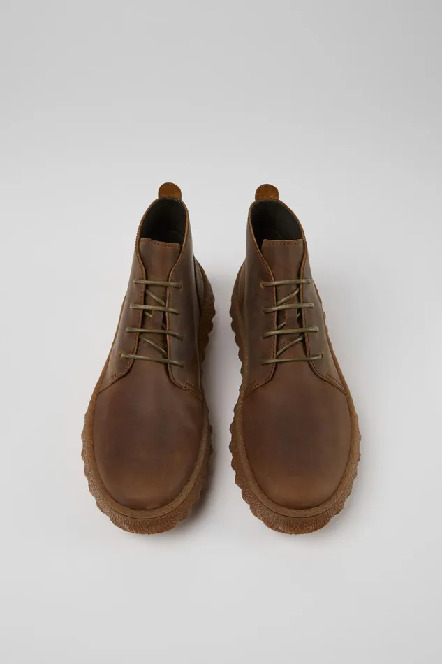 Men Ground MICHELIN Brown Lace Up Ankle Boot Camper Ankle Boots Men Ground MICHELIN Brown Lace Up Ankle Boot Camper Ankle Boots