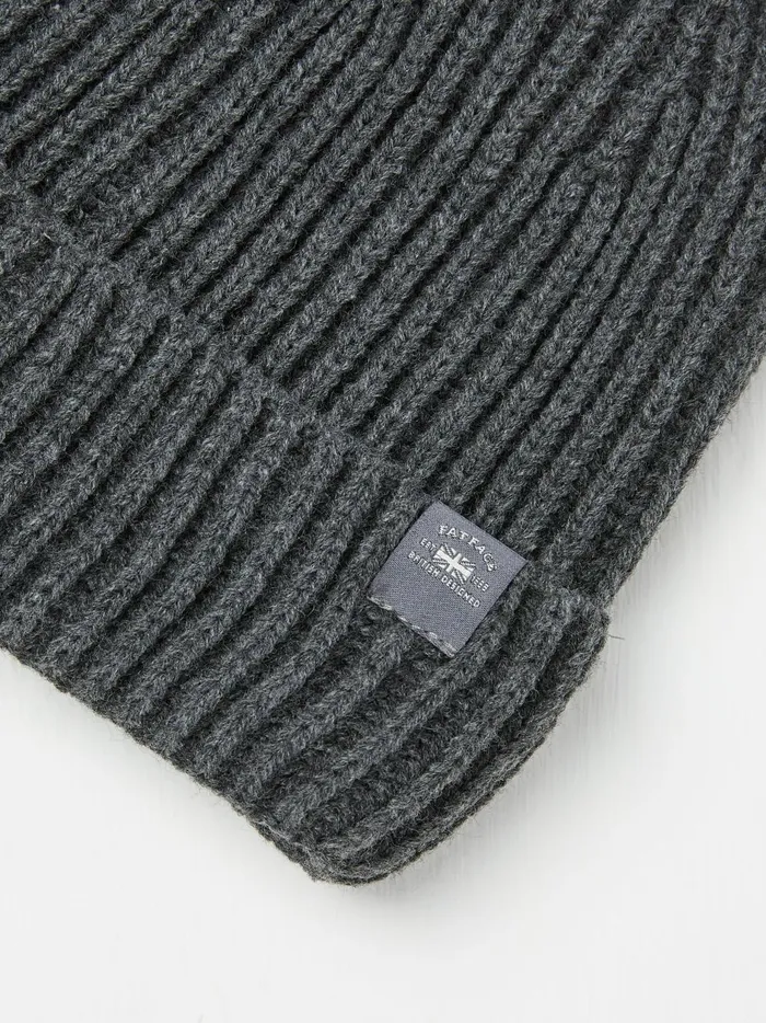 Men Hats Fat Face Charcoal Grey Plaited Beanie Men Hats Fat Face Charcoal Grey Plaited Beanie