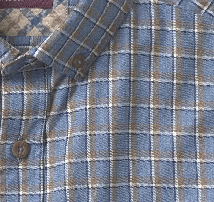 Men Heathered Shirt Blue Melange Outlined Grid JohnstonandMurphy Shirts Men Heathered Shirt Blue Melange Outlined Grid JohnstonandMurphy Shirts