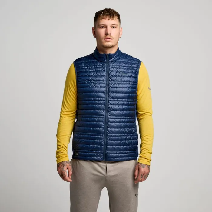 Men Hurricane Insulated Vest Navy Saucony Jackets
