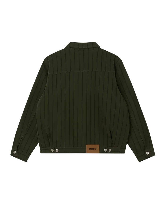 Men JACKETS OBEY Clothing STRIPE ZIP JACKET Duffle Bag Multi
