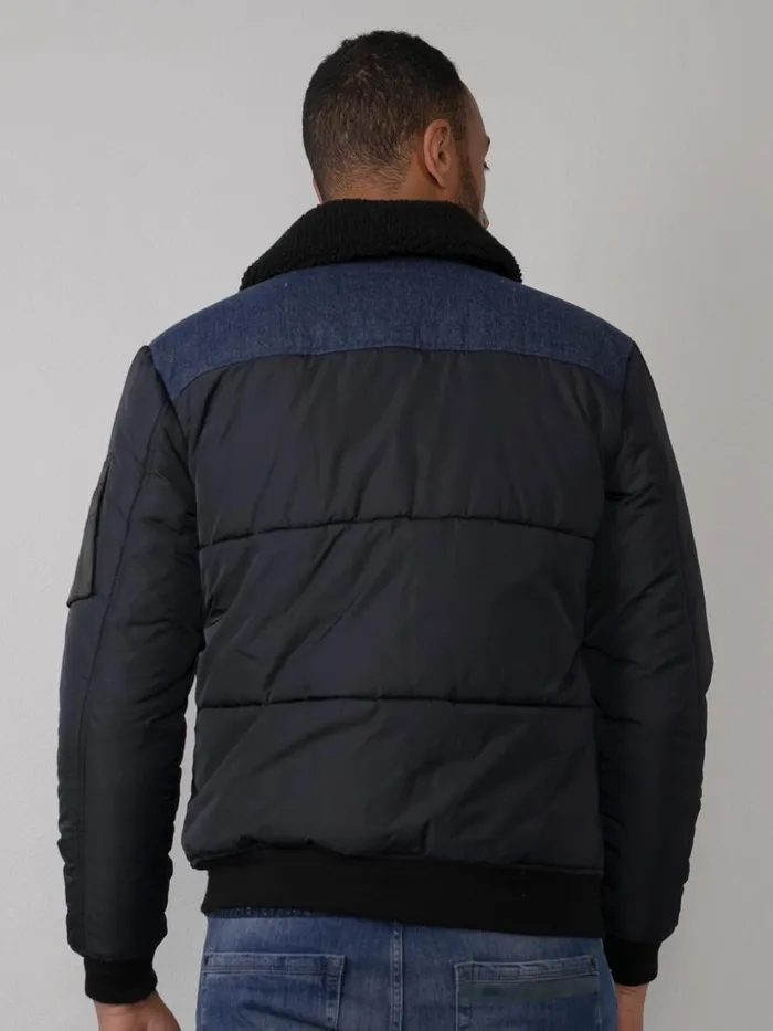 Men Jackets Petrol Industries Lined Denim Jacket Dark Navy