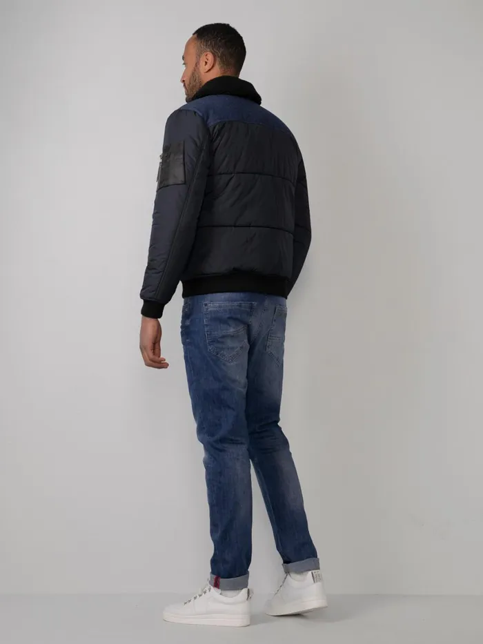 Men Jackets Petrol Industries Lined Denim Jacket Dark Navy