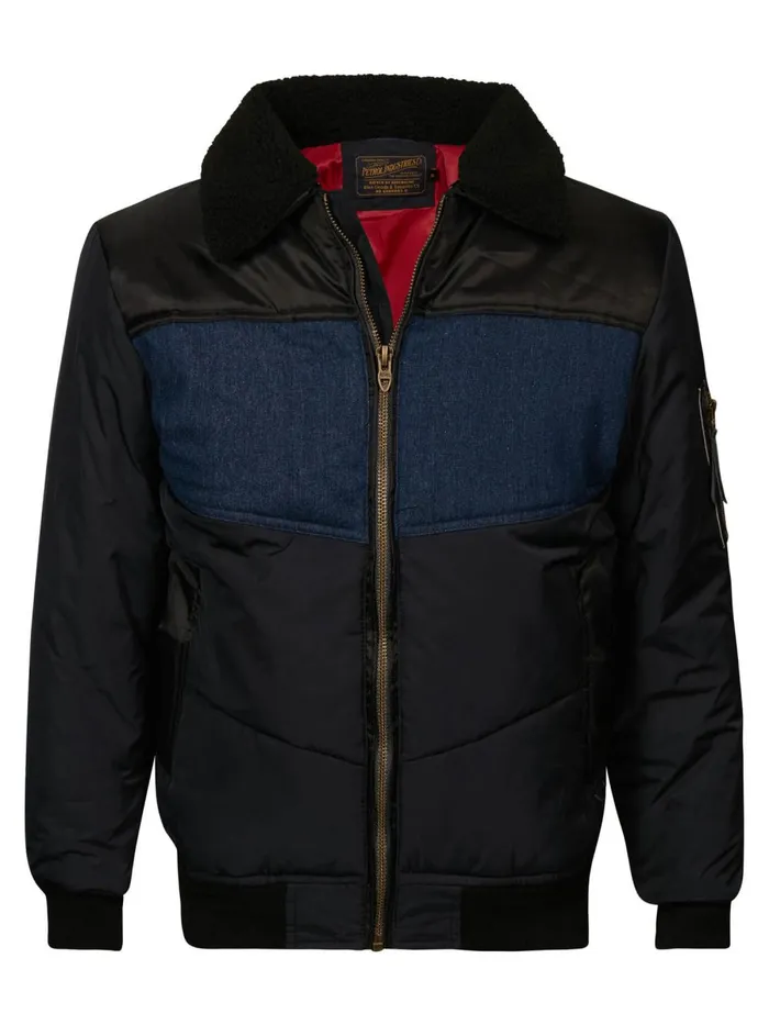 Men Jackets Petrol Industries Lined Denim Jacket Dark Navy