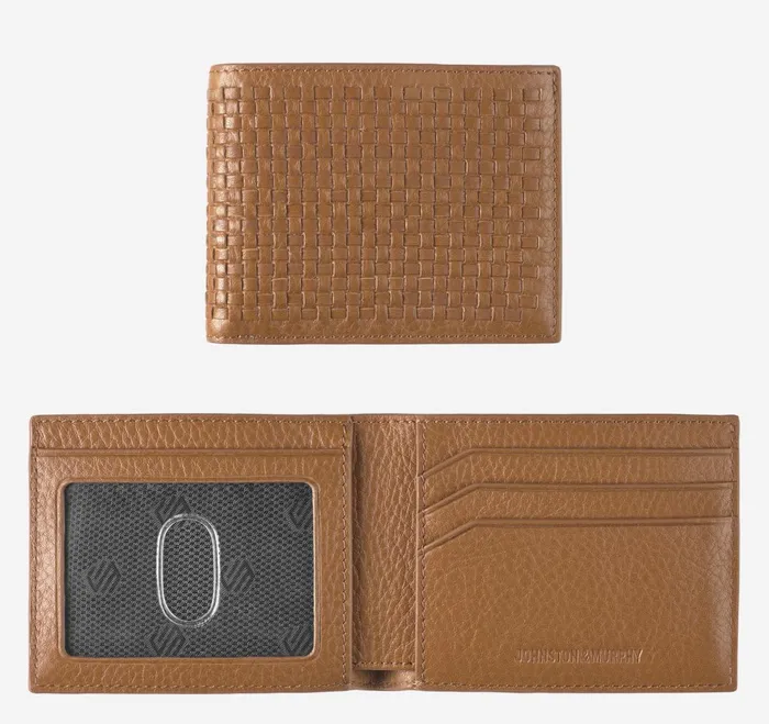 Men Kingston Woven Billfold Brown JohnstonandMurphy Wallets