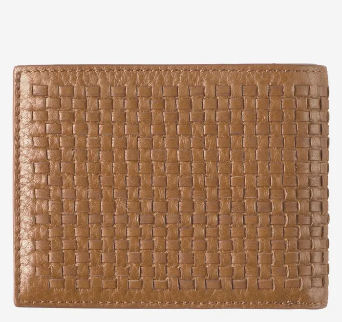 Men Kingston Woven Billfold Brown JohnstonandMurphy Wallets