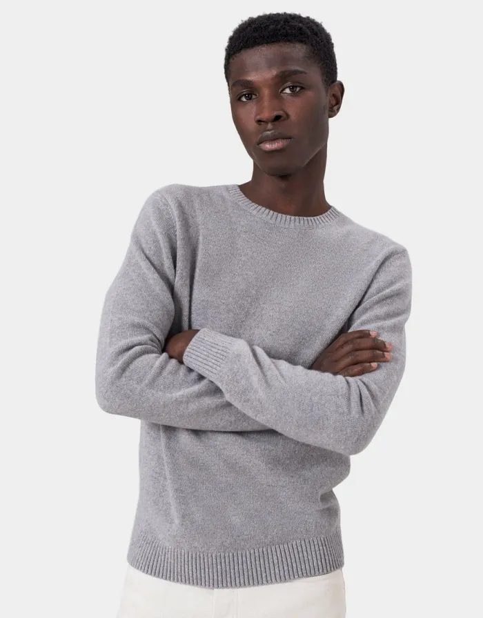 Men Knit Sweaters Colorful Standard Classic Merino Wool Crew Deep Black