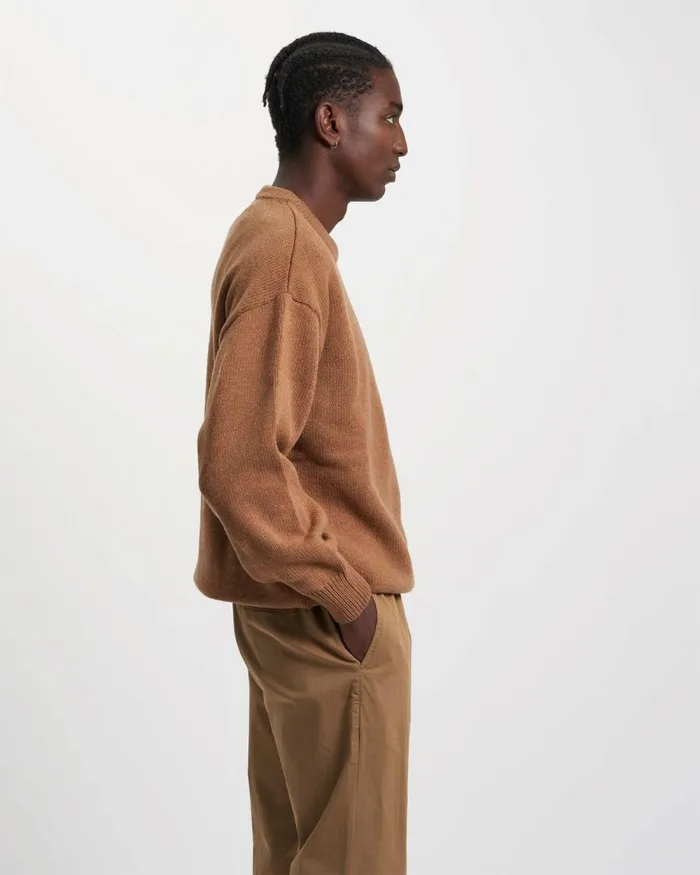 Men Knit Sweaters Colorful Standard Oversized Merino Wool Crew Dusty Olive