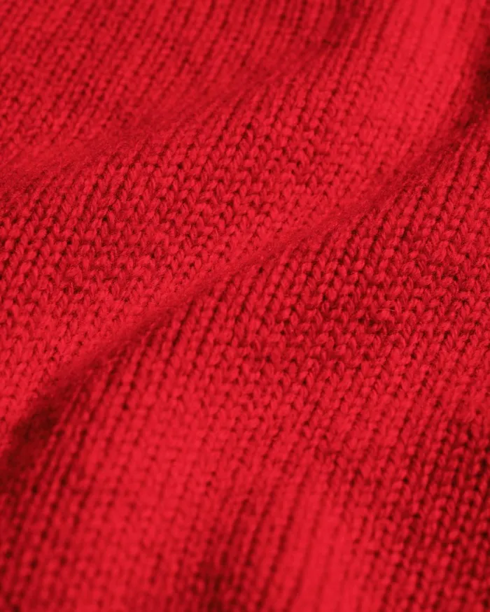 Men Knit Sweaters Colorful Standard Oversized Merino Wool Crew Scarlet Red