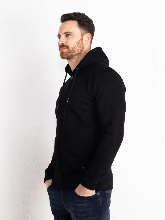 Men Knits and Sweats Petrol Industries Essential Zip Hoodie Black