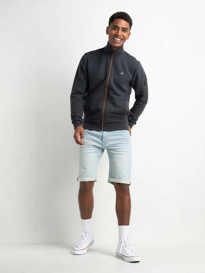 Men Knits and Sweats Petrol Industries Sporty Cardigan Raven Grey