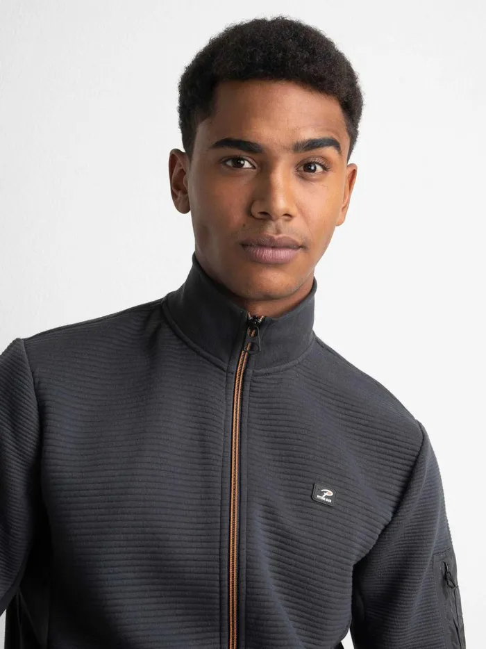 Men Knits and Sweats Petrol Industries Sporty Cardigan Raven Grey