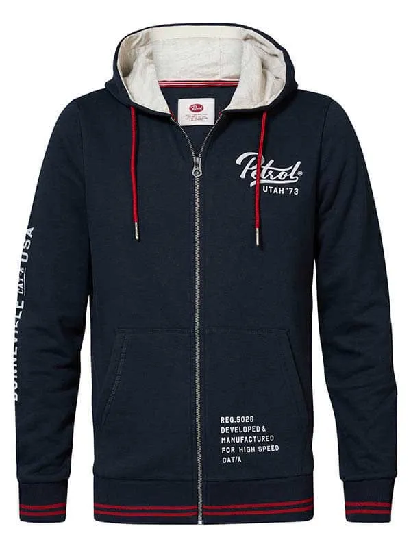 Men Knits and Sweats Petrol Industries Zipped Hoodie Midnight Navy